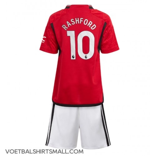 Manchester United Marcus Rashford #10 Babykleding Thuisshirt Kinderen 2023-24 Korte Mouwen (+ korte broeken)